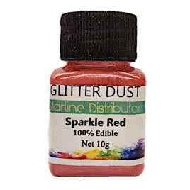Edible Glitter Dust Red Sparkle. 100% Edible. 10gm
