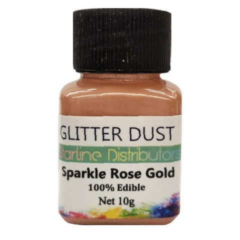Edible Glitter Dust Rose Gold Sparkle 10gm. 100% Edible