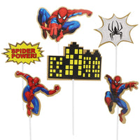 Spiderman 6 Piece Card Cake Topper Set