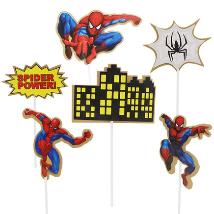 Spiderman 6 Piece Card Cake Topper Set