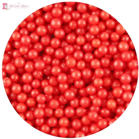 Sugar Pearls 3mm Red 40gm