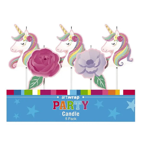 Unicorn Theme Pick Candles - 5 Pack