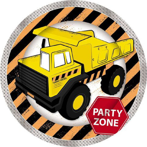 Construction Theme Party Plates. 8 Pack