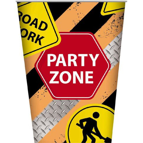 Construction Theme Party Supplies Paper Cups. Pack of 8