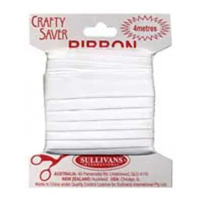 White 16mm Wide Satin Ribbon. 4m Length
