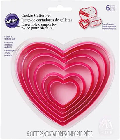 Wilton Hearts Cookie Cutter Set. 6 Piece Set