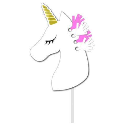 Unicorn With Tassle Card Cake Topper