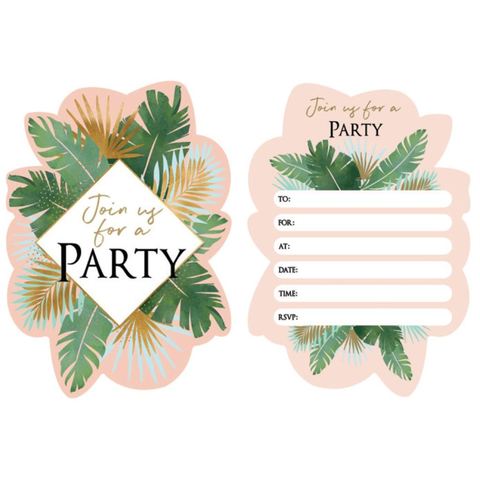 Tropical Theme Shaped Party Invitations