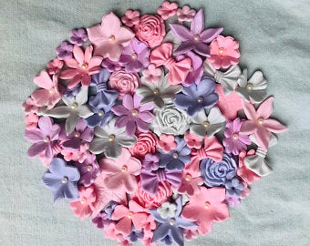 Edible Flower Assortment Cake Decorations x40 Pieces