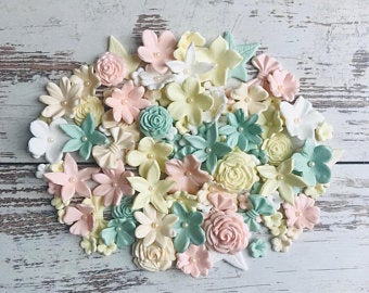 Edible Flower Assortment Cake Decorations x40 Pieces