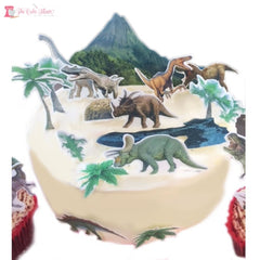 Jurassic Theme Scene Edible Premium Wafer Paper Cake Topper The Cake Mixer
