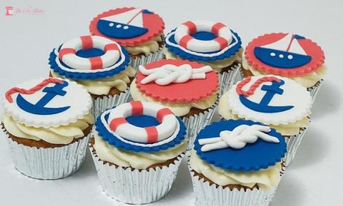 Nautical Theme Cupcakes. Available in 6 or 12 Packs.