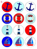 Nautical Theme Wafer Paper Cupcake Toppers x12 The Cake Mixer