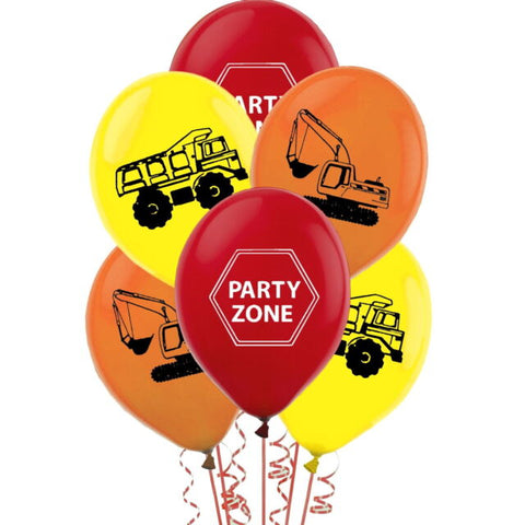 Construction Theme Party Balloons - Pack of 10