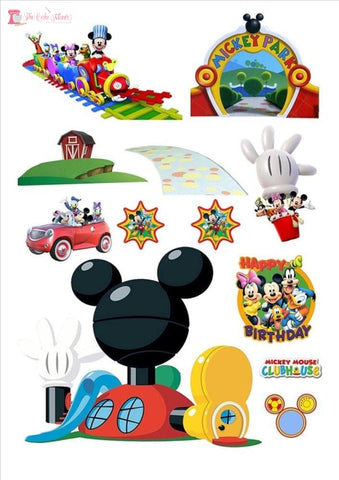 Stand Up Mickey Mouse Scene Edible Premium Wafer Paper Cake Topper