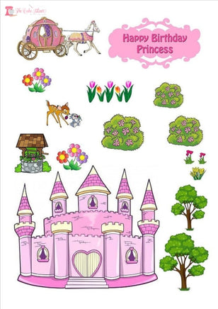 Stand Up Princess Scene Edible Premium Wafer Paper Cake Topper